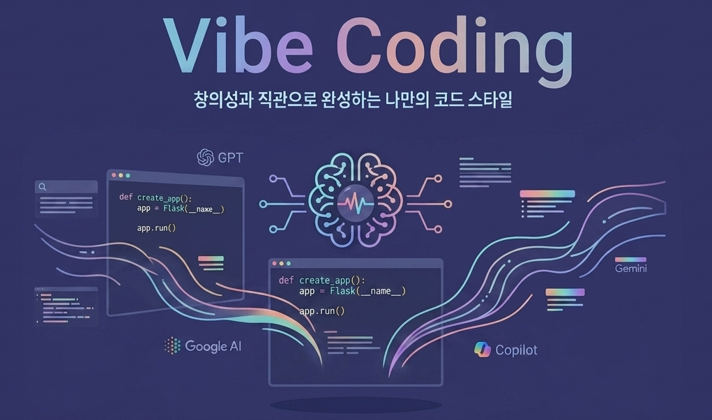 GPT, Google AI, 바이브 코딩( AI 생성 이미지)