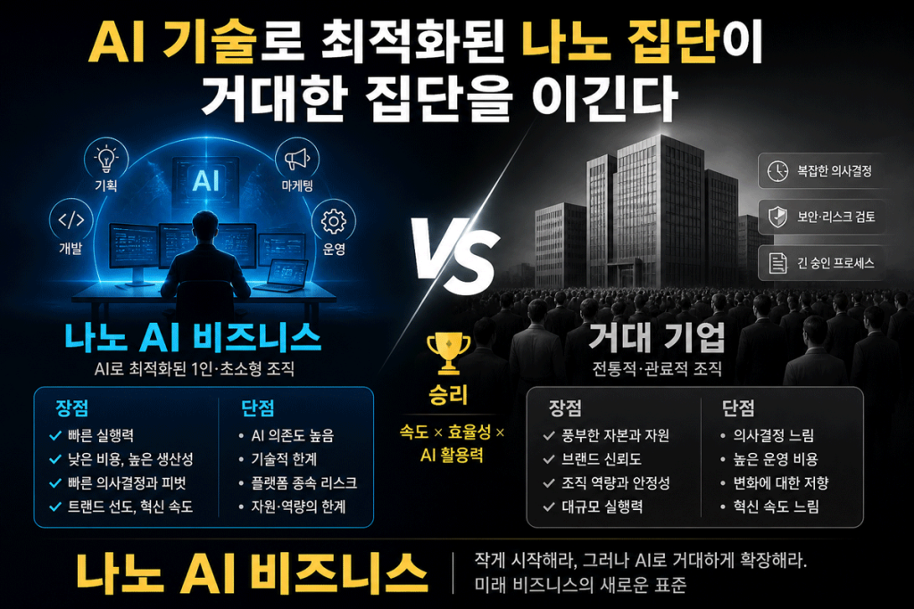 AI 기술로 최적화된 나노 집단이 거대한 집단을 이긴다 - 나노 AI 비지니스