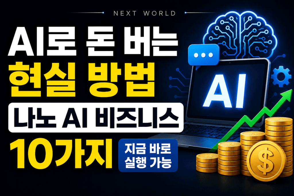 AI로 돈 버는 현실 방법-나노AI 비지니스 10가지