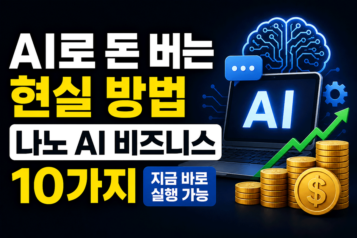 AI로 돈 버는 현실 방법 나노AI 비지니스 10가지