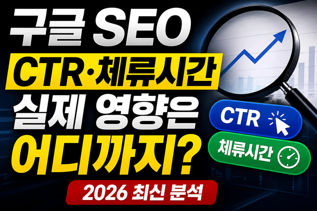 구글 SEO AIO CTR 체류시간 실제 영향은