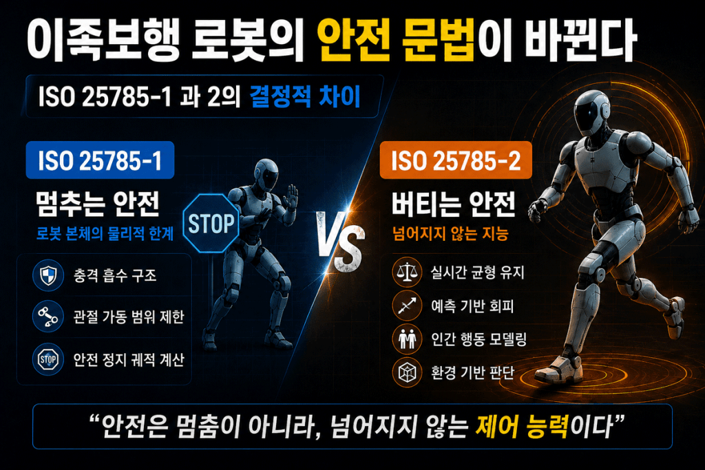 이족보행 로봇의 안전 이 바뀐다 ISO25785-1 과 ISO25785-1 의 차이점