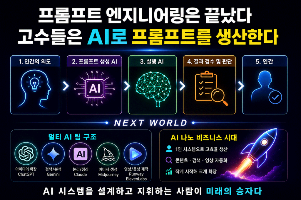 고수들은 AI로 프롬프트를 생산한다. 프롬프트 생산과 실행 방법
