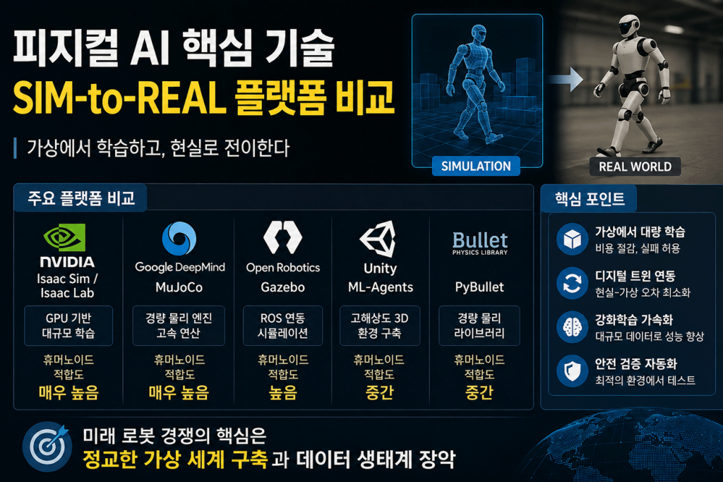 피지컬 AI Sim-to-Real 플랫폼 비교