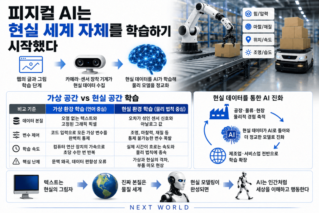 피지컬 AI는 어떻게현실 세계의 물리 법칙을-학습하는가 현실 세계 자체 학습 시작