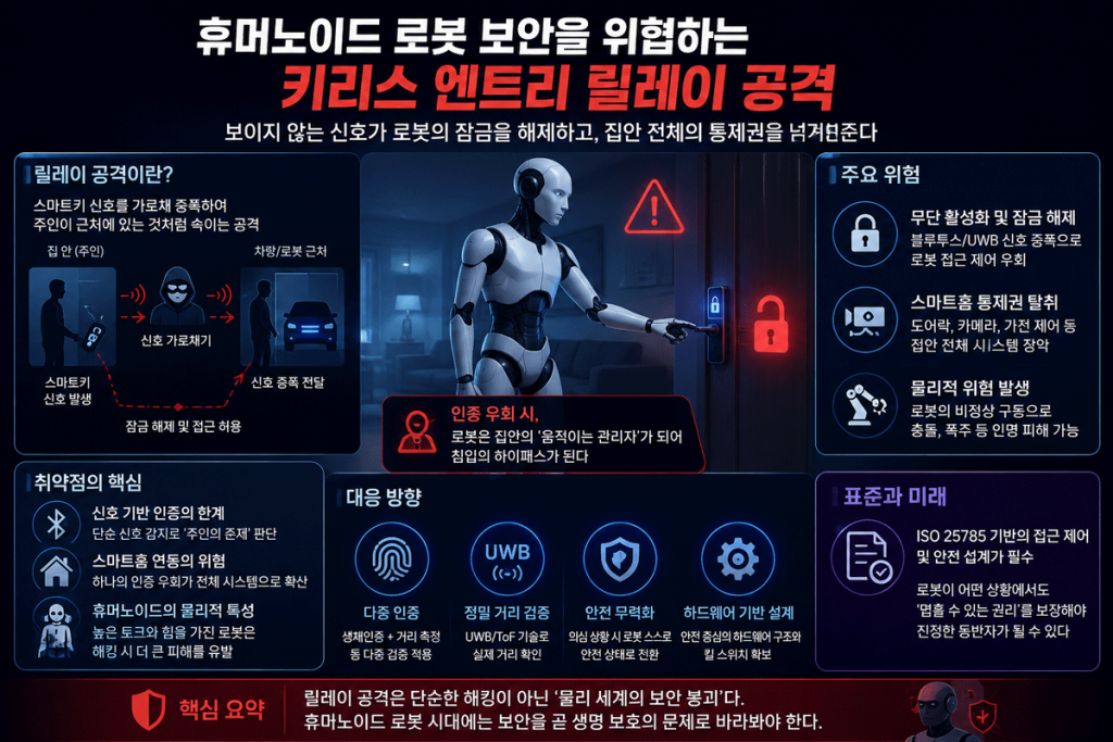 휴머노이드 로봇 보안 키리스 엔트리 릴레이 공격