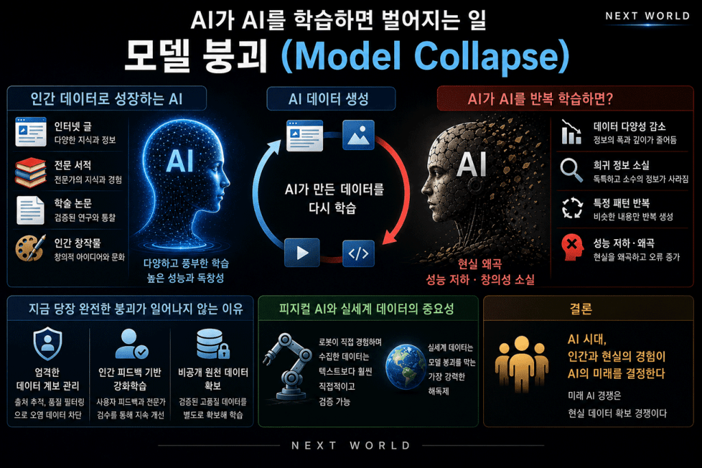 AI가 AI 학습 하면 벌어지는 일 모델붕괴 내용