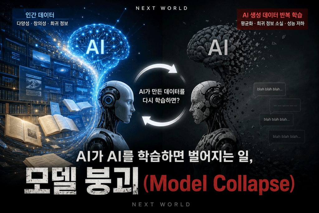 AI가 AI 학습 하면 벌어지는 일 모델붕괴